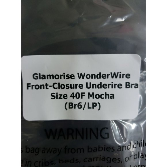 Glamorise Wonderwire Front Close Underwire Bra Size 40F Mocha - Picture 4 of 4